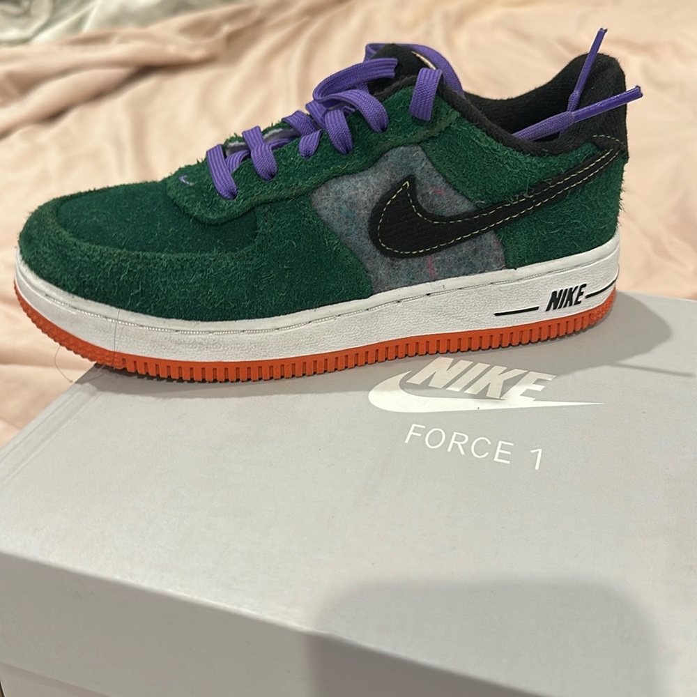 Nike Air Force 1 green purple & orange
